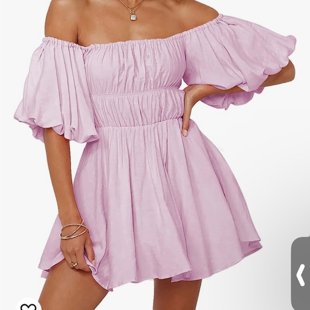 WOMEN’S SZ SMALL OFF THE SHOULDER PINK DRESS. MEROKEETY. #256